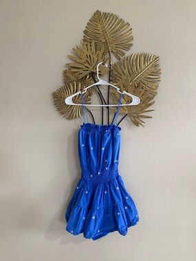 vestique Bright Blue Star Print Romper dresses